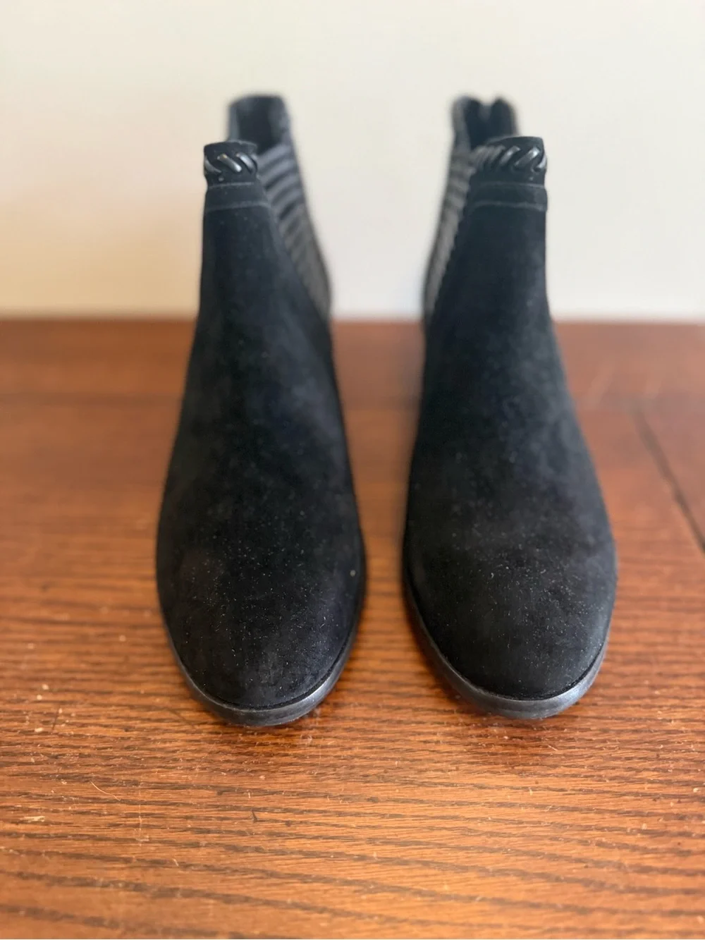 Vince Camuto Black Suede Ankle Boot with Braided Detail New 7